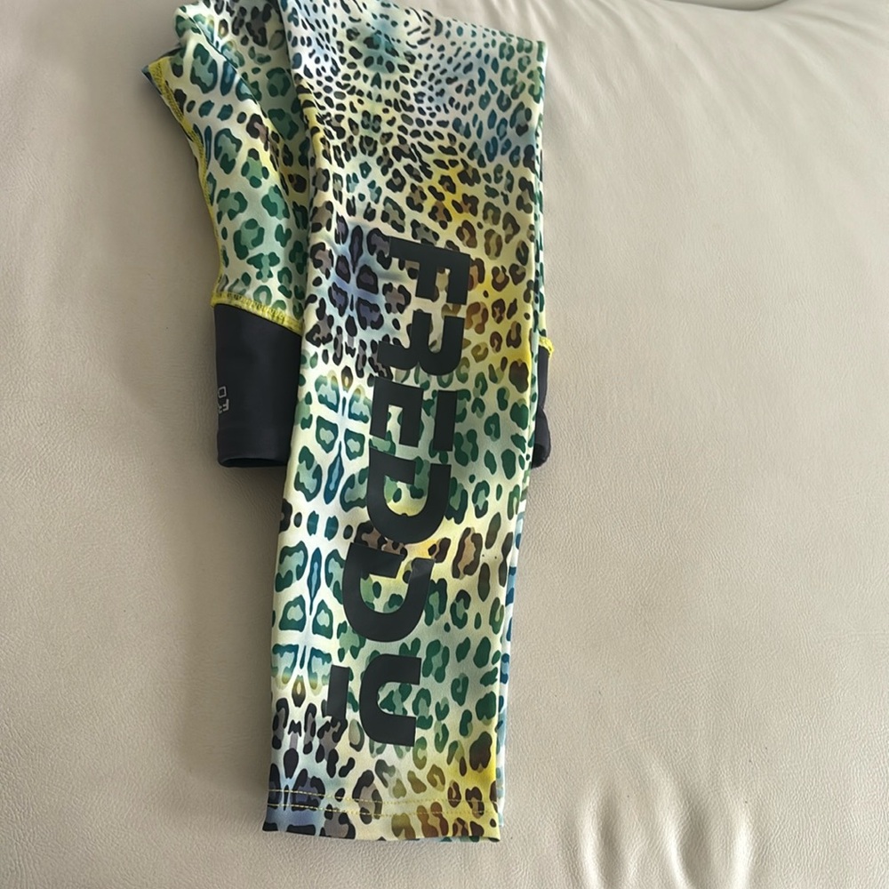 Cheetah print aqua green Freddy DIWO leggings